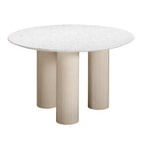 Parcino 47" Faux Terrazzo Concrete Indoor / Outdoor Round Dining Table