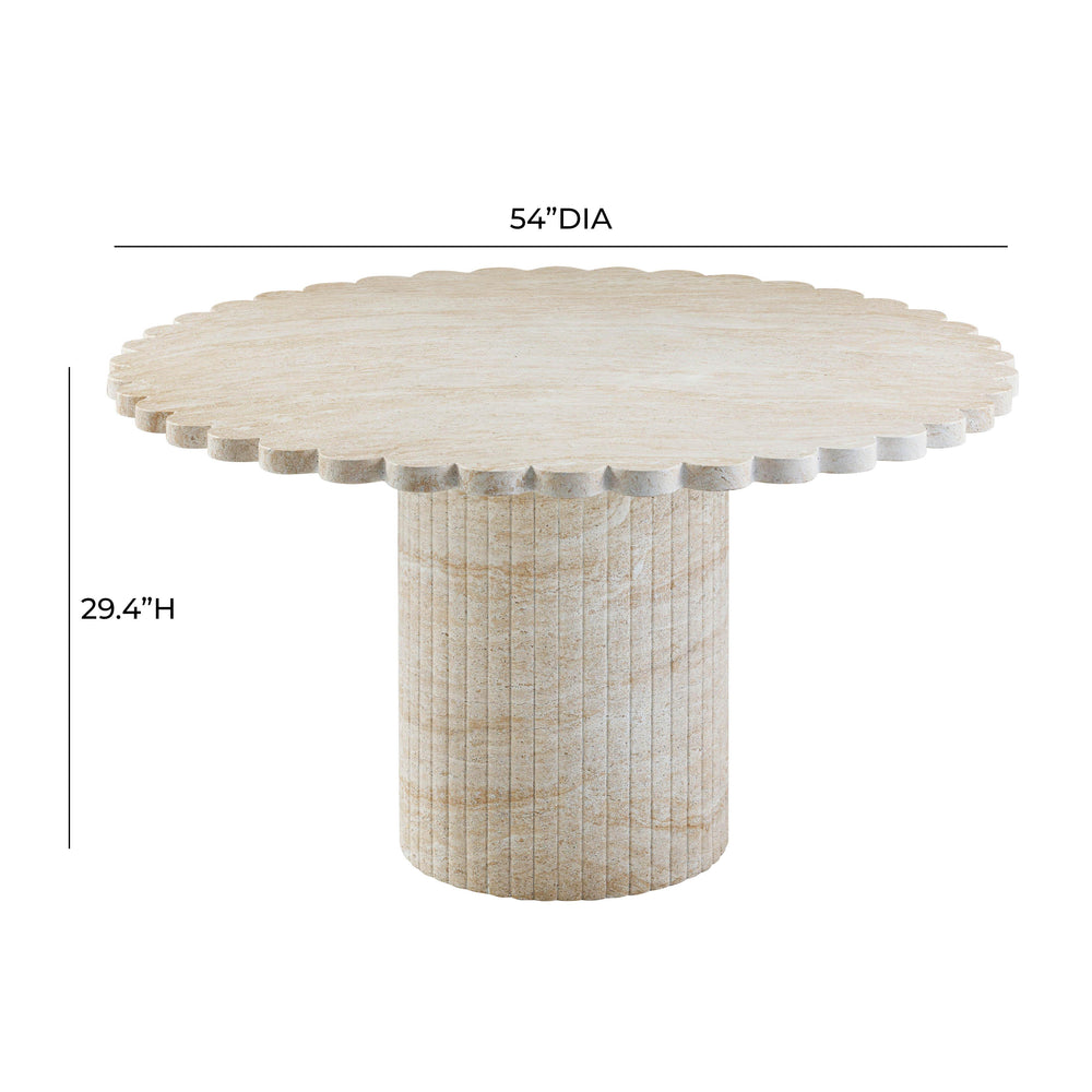 Blossom Washed Travertine Finish Indoor / Outdoor 54 inch Round Dining Table dimensions