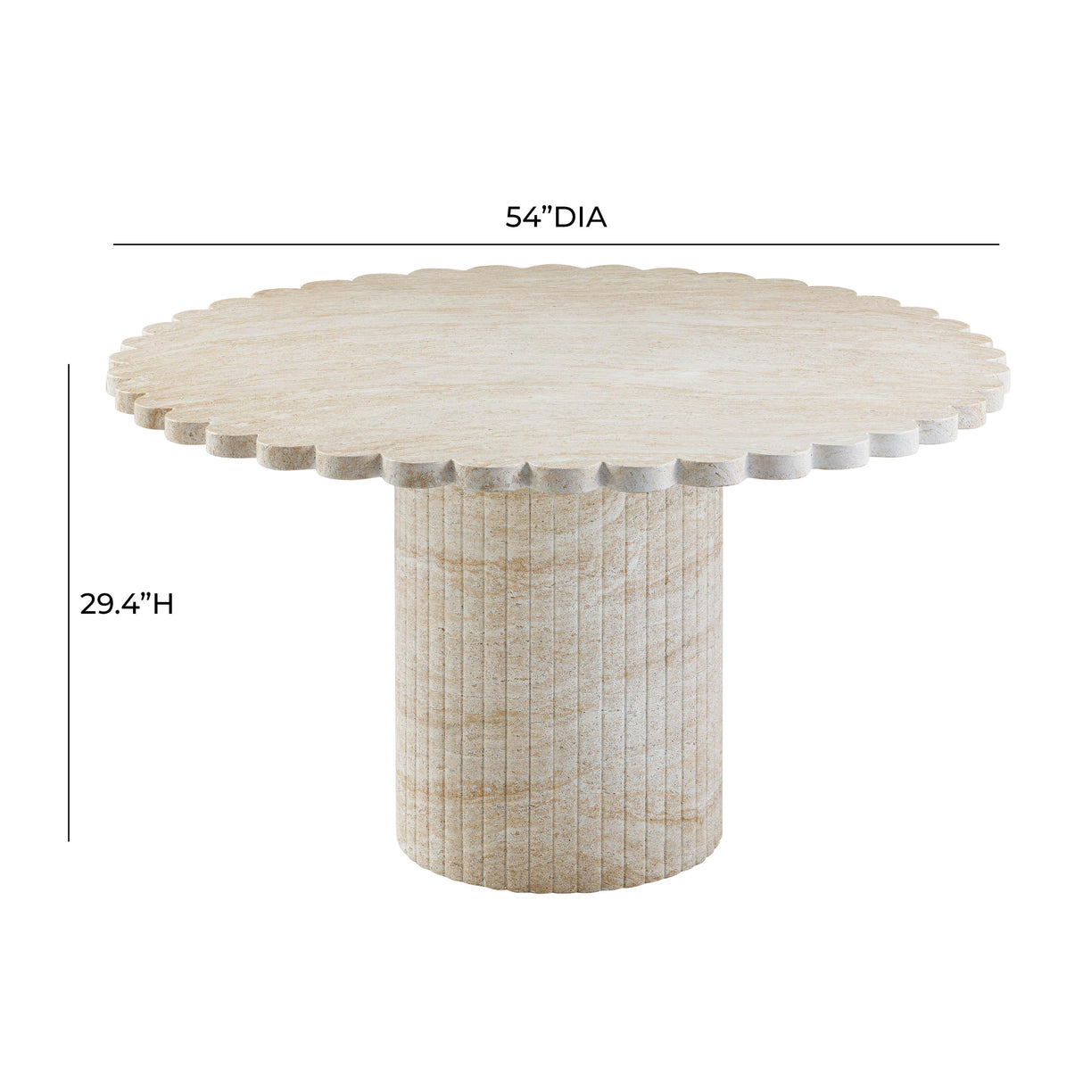 Blossom Washed Travertine Finish Indoor / Outdoor 54 inch Round Dining Table