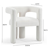 Sloane Bone White Upcycled Fabric Chair