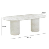 Brut 86" Concrete Patterned Indoor/Outdoor 86" Oval Dining Table