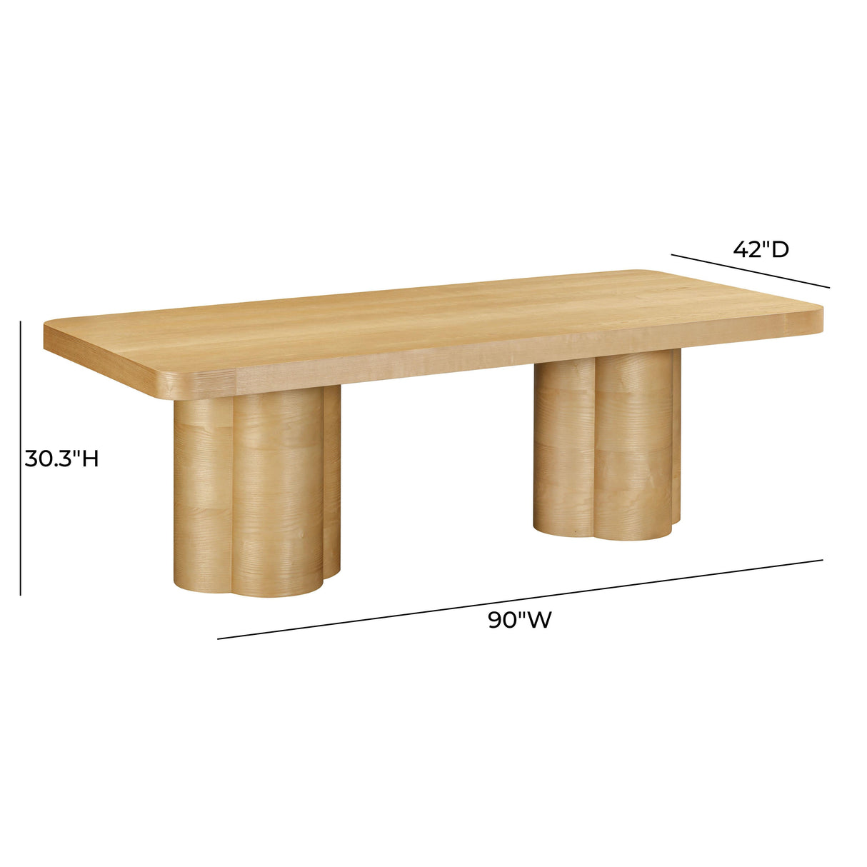 Bambi 90" Ash Rectangular Dining Table