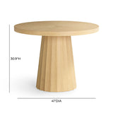 Meri Natural Round Dining Table (41"-56")