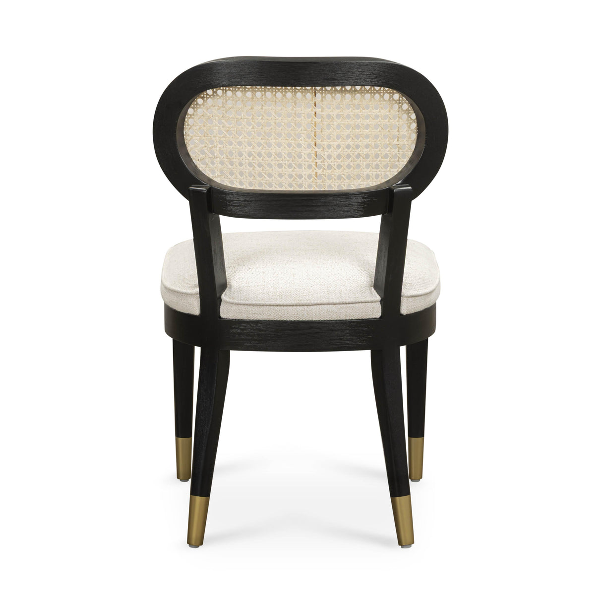 Cosette Black Dining Chair in Cream Performance Linen