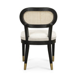 Cosette Black Dining Chair in Cream Performance Linen