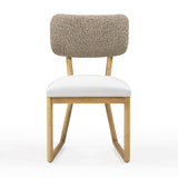 Bobbie Cream Vegan Leather and Grey Vegan Shearling Dining Chair