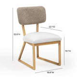 Bobbie Cream Vegan Leather and Grey Vegan Shearling Dining Chair