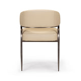 Top-down view of the high-density foam padded seat cushion on the Tatum dining chair