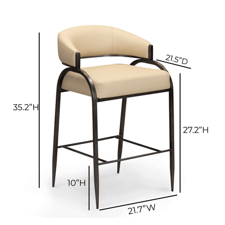 Pair of Tatum vegan leather counter stools arranged at a contemporary breakfast bar