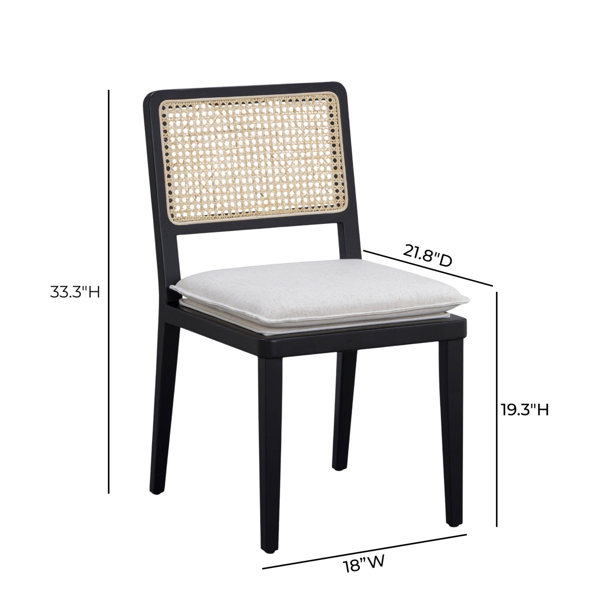 Tassina Cream Upcycled Performance Linen Dining Chair - View 7
