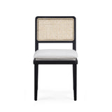 Tassina Cream Upcycled Performance Linen Dining Chair - View 3