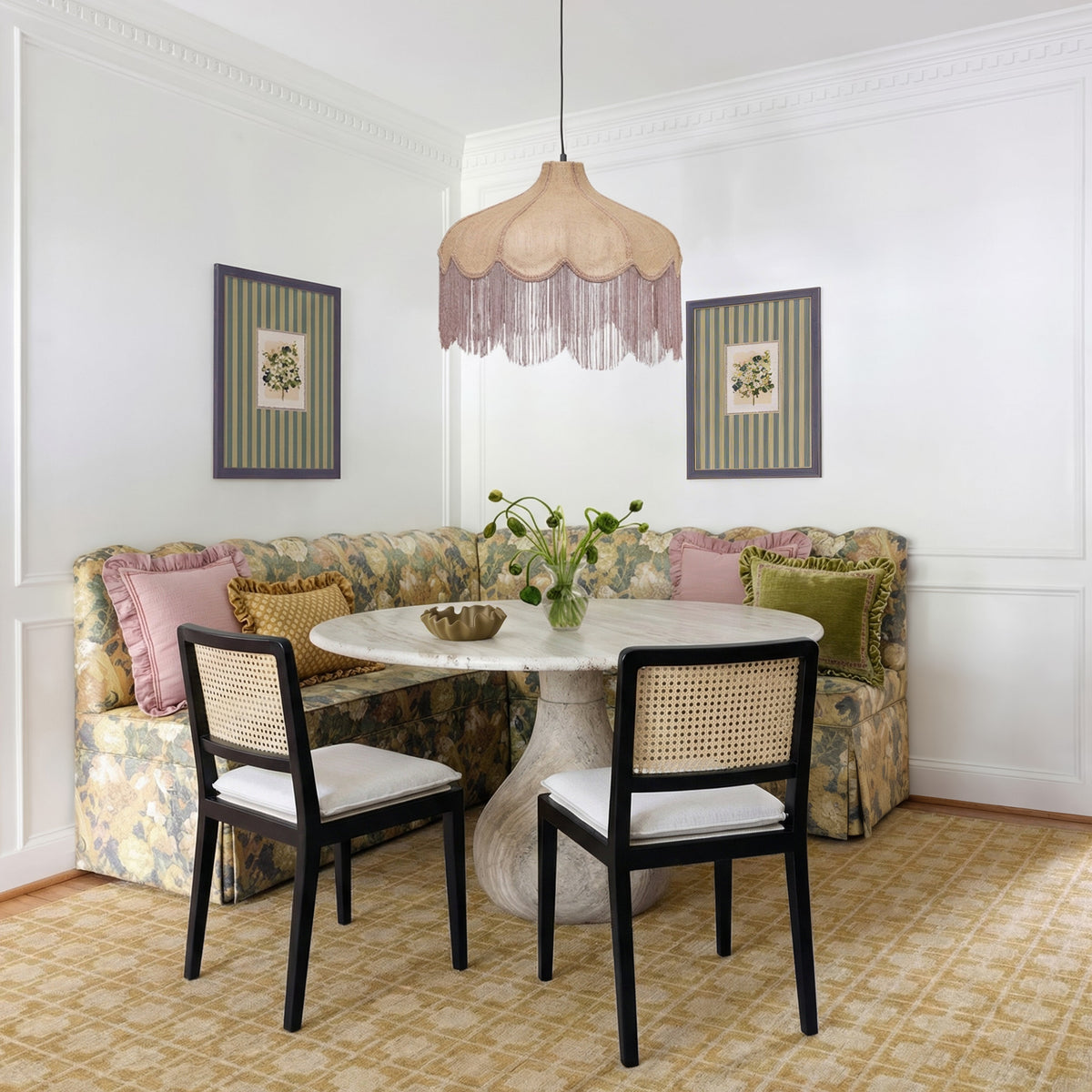 Tassina Cream Upcycled Performance Linen Dining Chair - View 2
