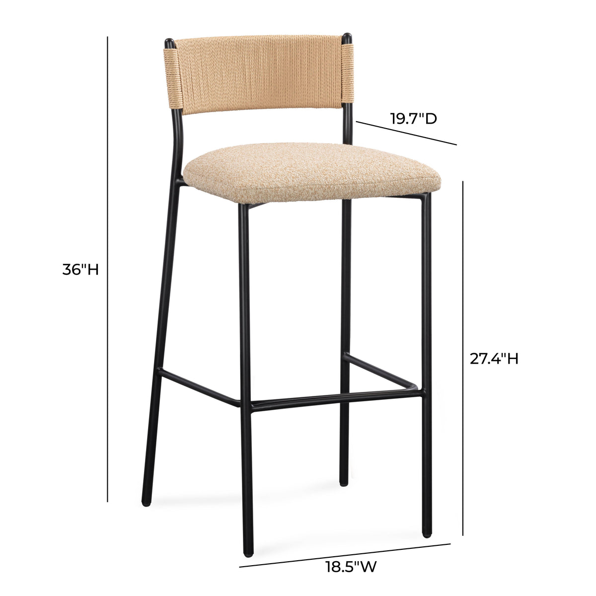 Celine Boucle Bar And Counter Stool - View 52
