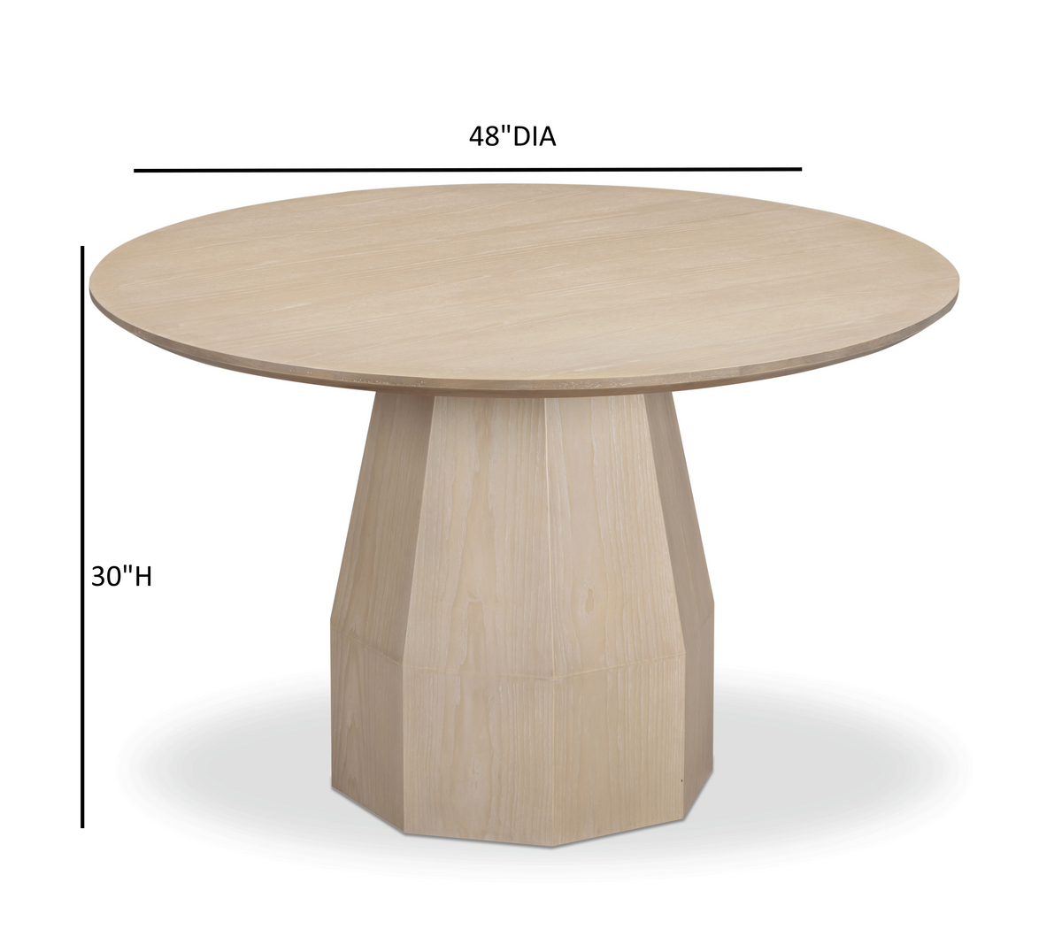 Brocha 48'' Ash Wood Round Dining Table - View 6