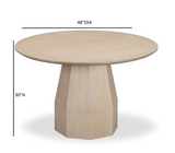 Brocha 48'' Ash Wood Round Dining Table - View 6