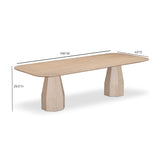 Brocha 106" Ash Wood Rectangular Dining Table - View 7