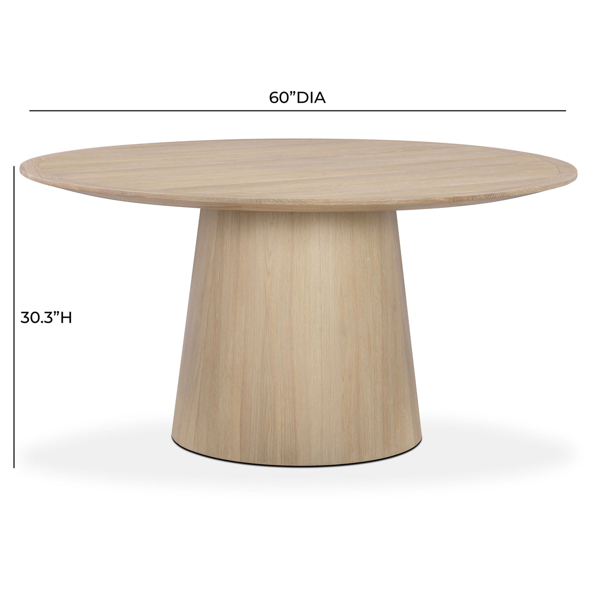 Sahara Round Oak Dining Table (41"-60") - View 28