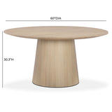 Sahara Round Oak Dining Table (41"-60") - View 28