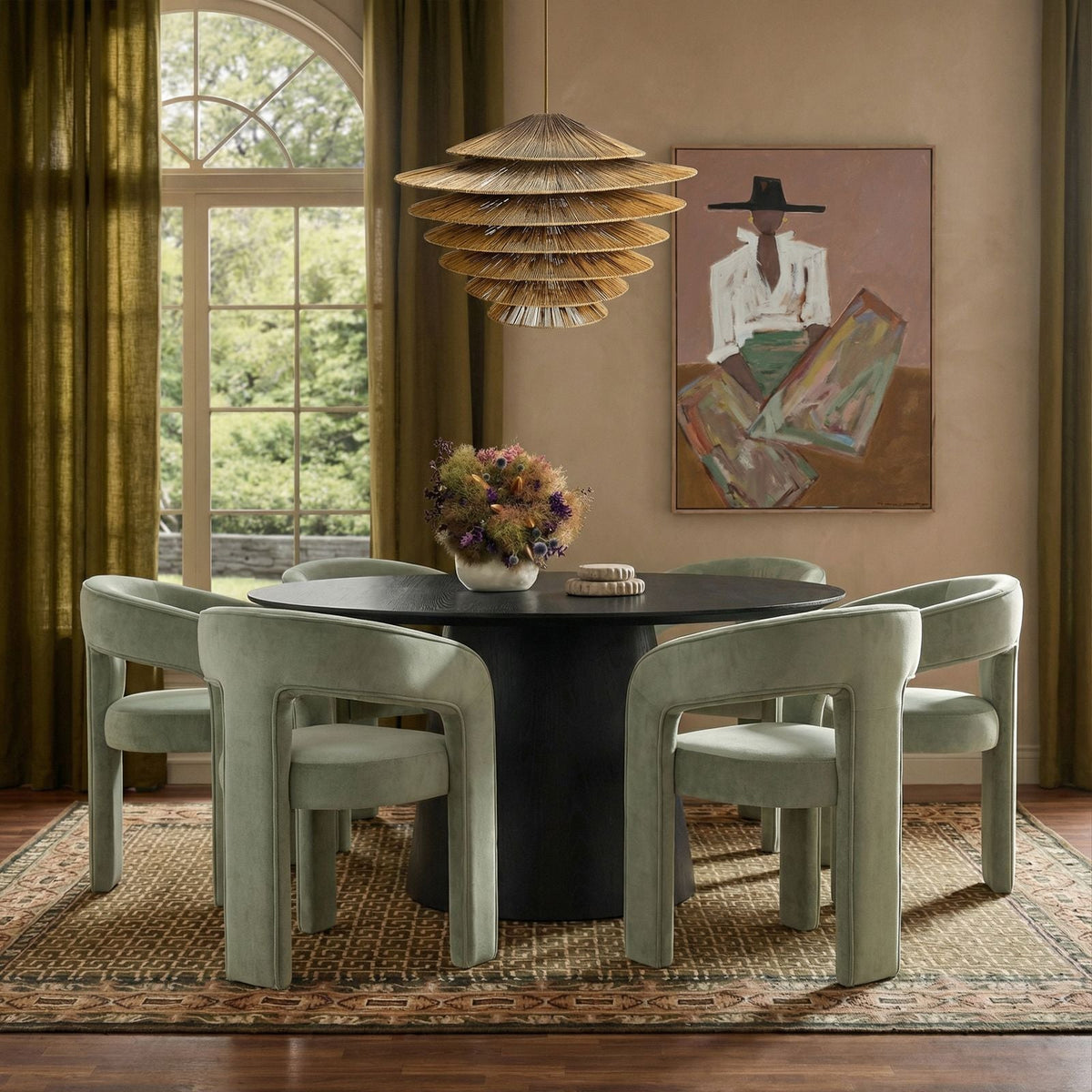 Sahara Round Oak Dining Table (41"-60") - View 17