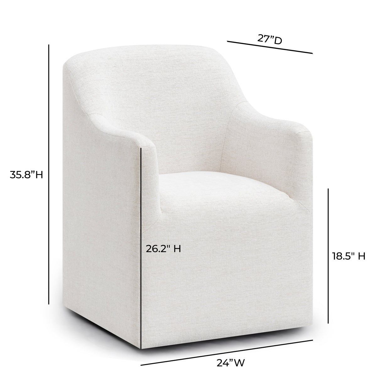 Helena Tall Textured Weave Performance Fabric Dining Chair - View 14