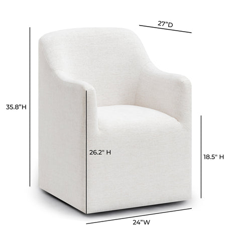 Helena Tall Textured Weave Performance Fabric Dining Chair - View 14