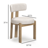 Odessa Cream Performance Fabric Dining Chair - View 7