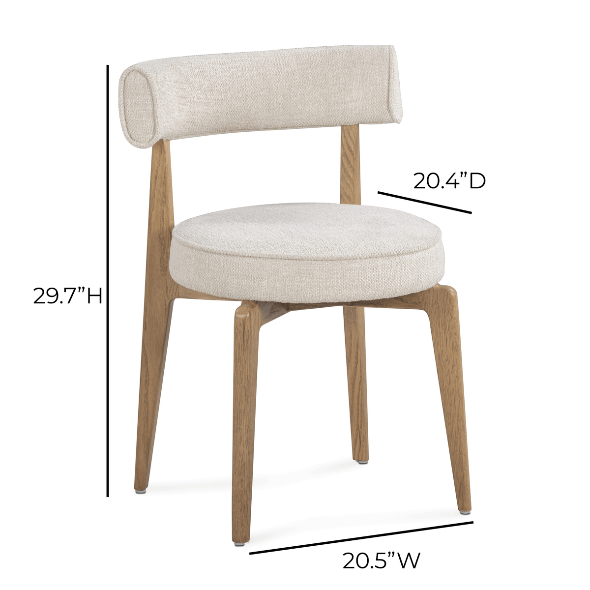 Nikita Cream Performance Fabric Dining Chair - View 8