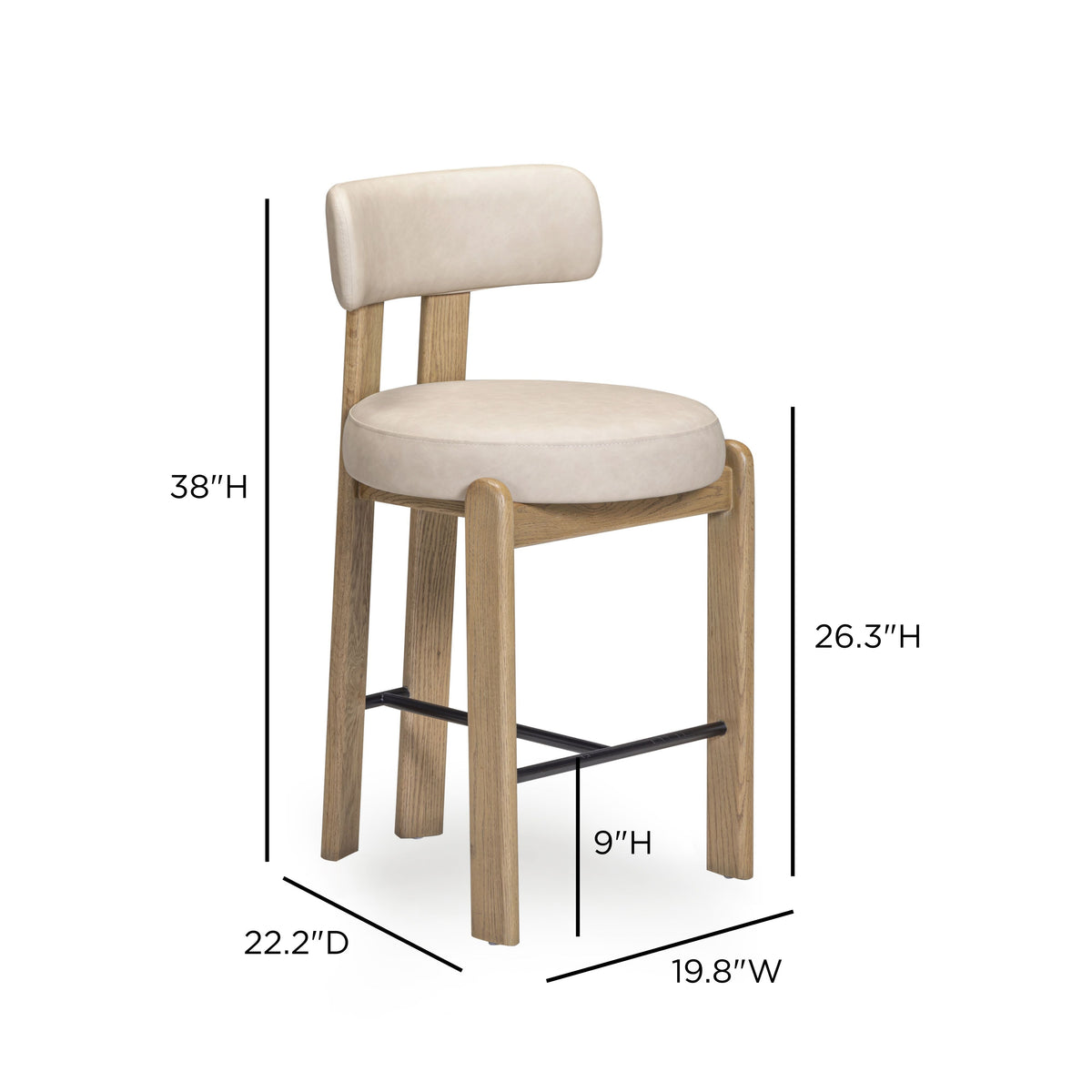 Odessa Performance Vegan Leather Counter Stool - View 7