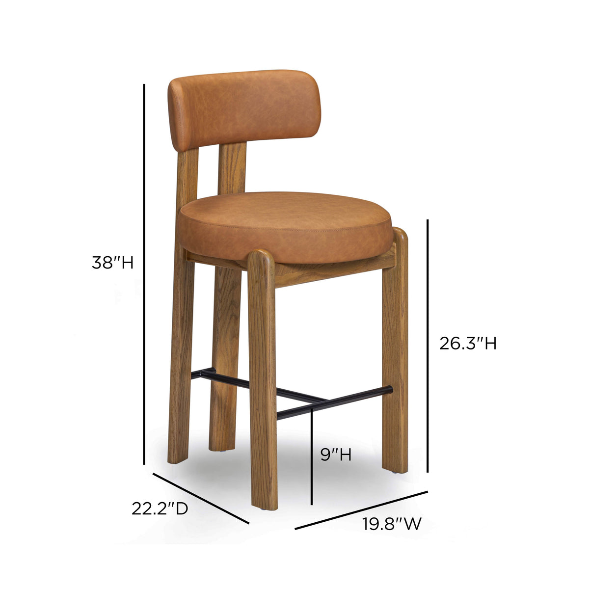 Odessa Performance Vegan Leather Counter Stool - View 14