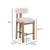 Odessa Cream Performance Fabric Counter Stool - View 7