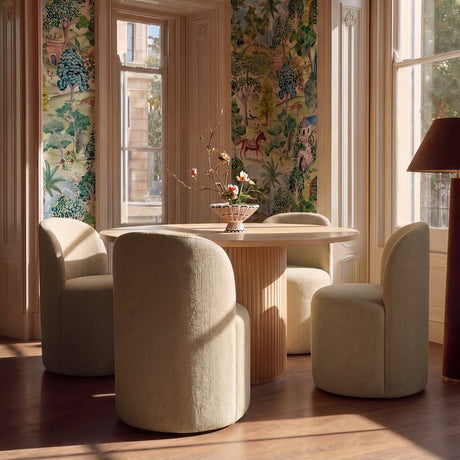 Persa Round Back Performance Chenille Dining Chair - View 9