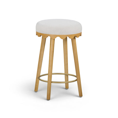 Oodle Performance Vegan Mohair Bar and Counter Stool straight on frontal perspective