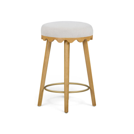 Oodle Performance Vegan Mohair Bar and Counter Stool sturdy wood frame foundation view