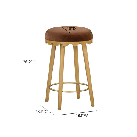 Oodle Performance Vegan Mohair Bar and Counter Stool structural reinforcement ring overview