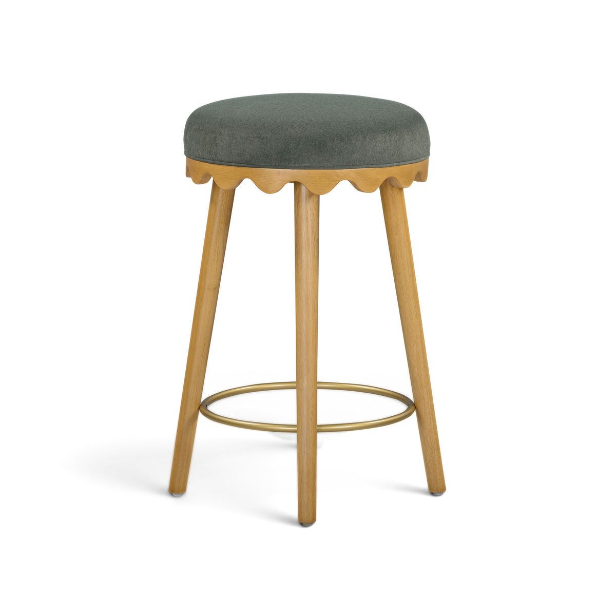 Oodle Performance Vegan Mohair Bar and Counter Stool modern luxury apartment kitchen vignette