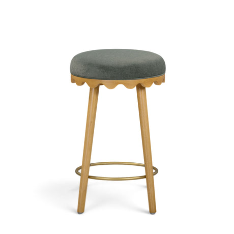 Oodle Performance Vegan Mohair Bar and Counter Stool rear three quarter profile perspective