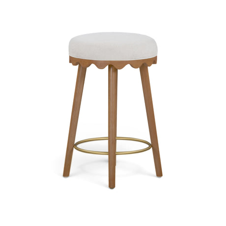 Oodle Performance Vegan Mohair Bar and Counter Stool precision tailoring and seam quality