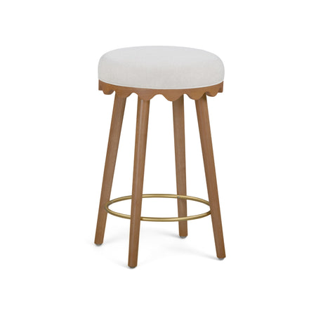 Oodle Performance Vegan Mohair Bar and Counter Stool stainless steel footrest durability view