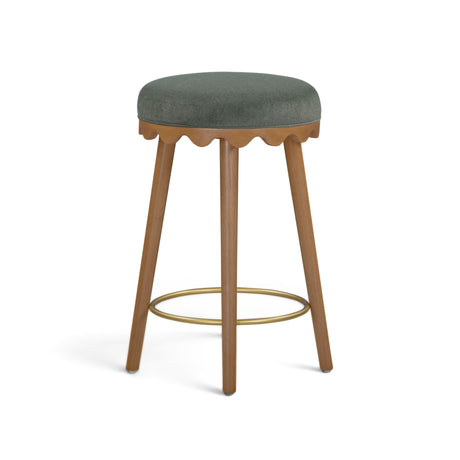 Oodle Performance Vegan Mohair Bar and Counter Stool full product overview on isolated background