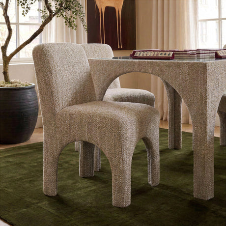 Under-seat structural construction and tailoring detail of Tomlin dining chair
