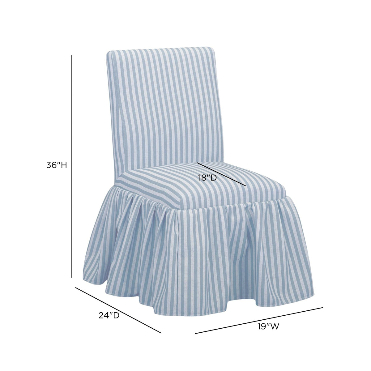 Gertrude Striped Performance Linen Skirted Dining Chair - View 6