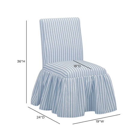 Gertrude Striped Performance Linen Skirted Dining Chair - View 6