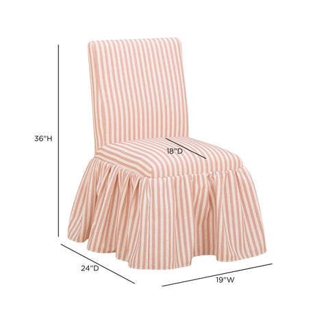 Gertrude Striped Performance Linen Skirted Dining Chair - View 12