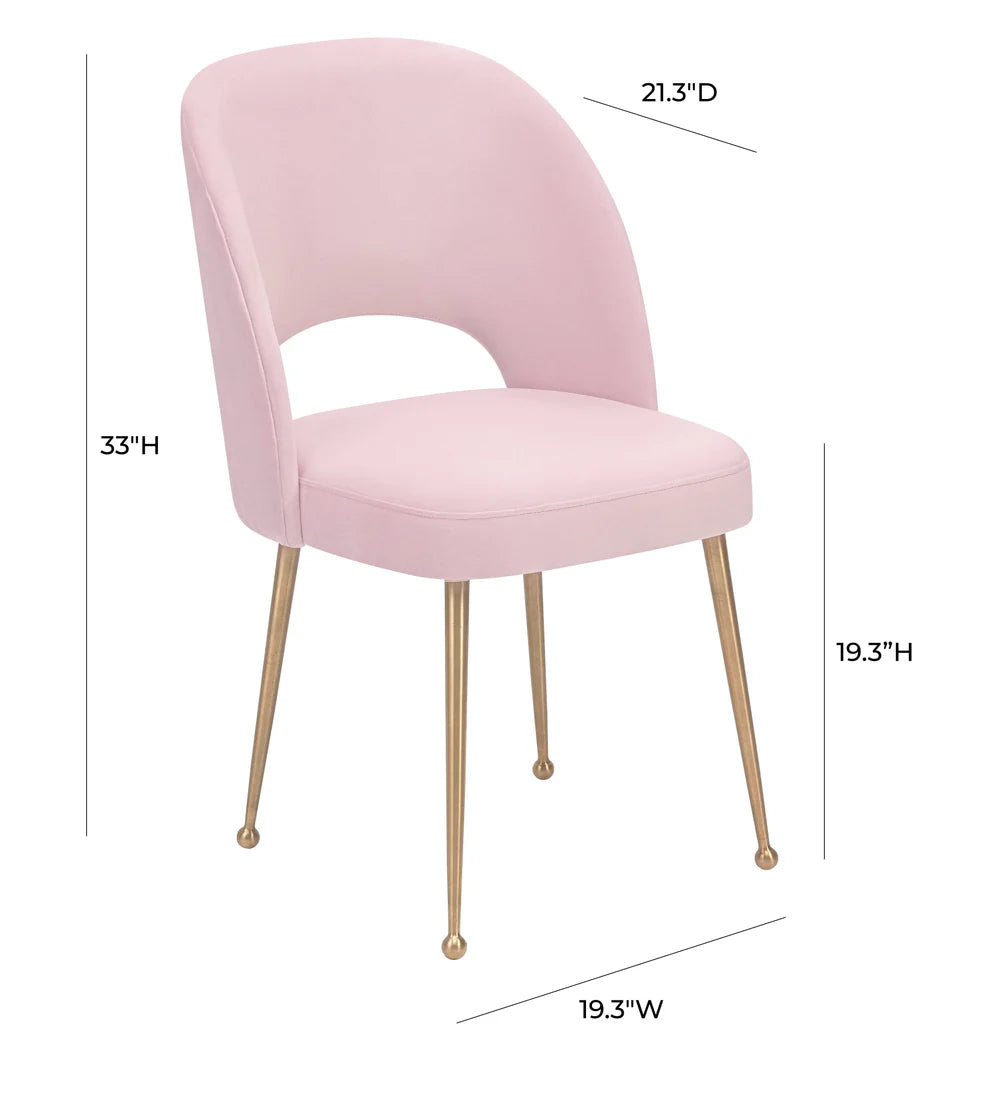 Swell Light Grey Velvet Chair