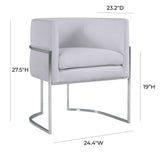 Giselle Velvet Dining Chair with Silver Base