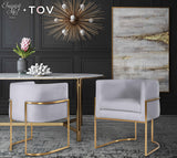 Giselle Velvet Dining Chair with Gold Base