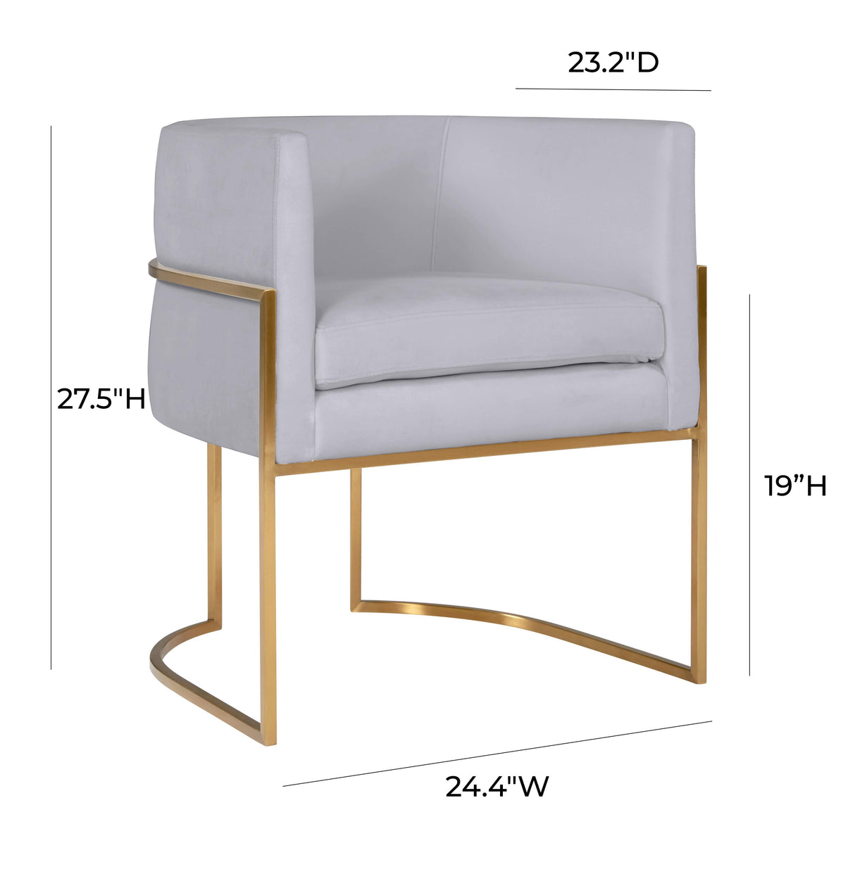 Giselle Velvet Dining Chair with Gold Base