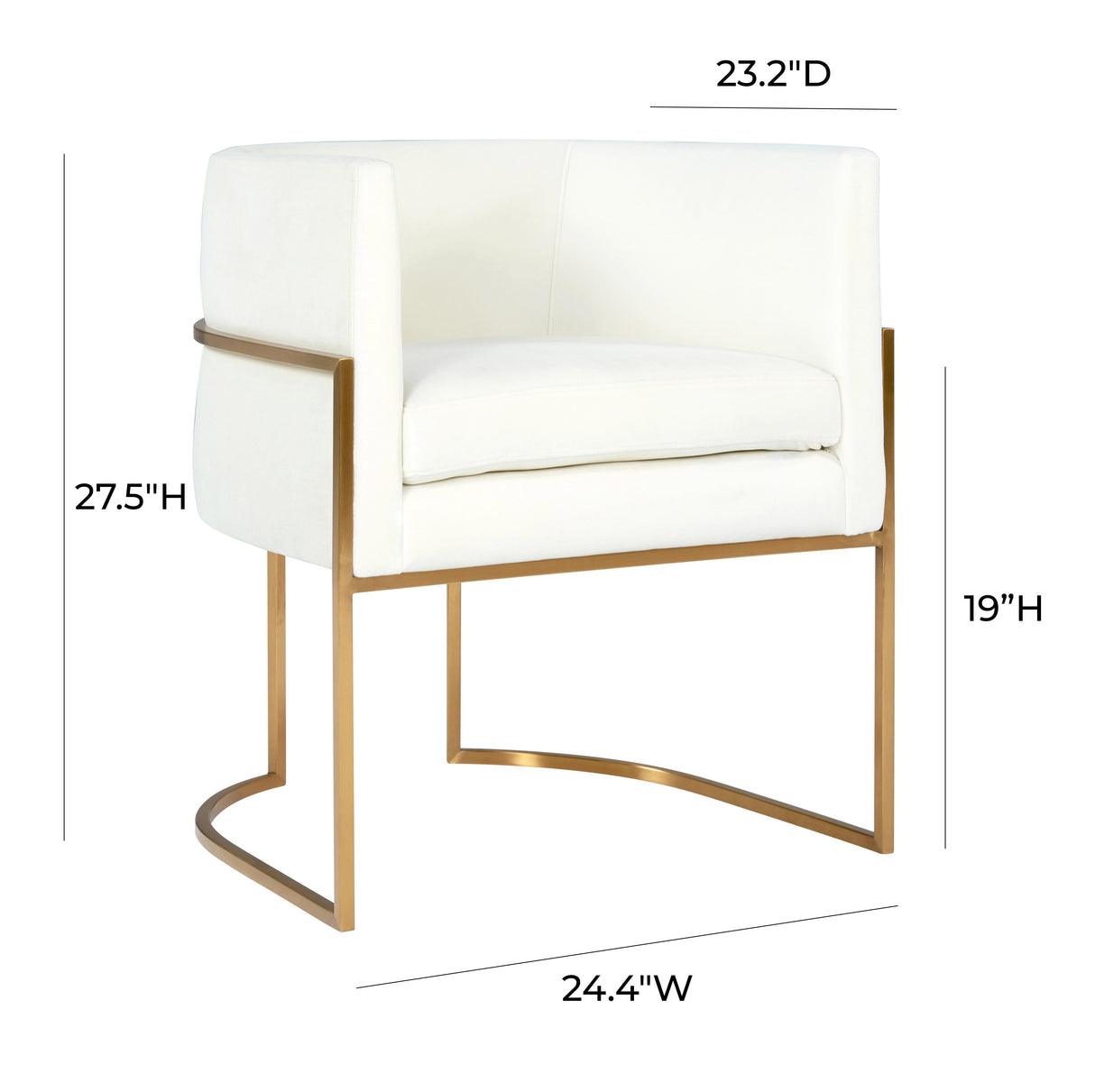 Giselle Velvet Dining Chair with Gold Base
