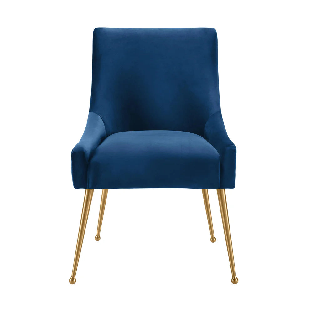 Beatrix Pleated Grey Velvet Side Chair