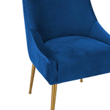 Beatrix Pleated Grey Velvet Side Chair